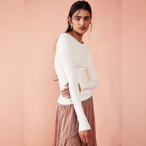 Free People Intimately Low-Back Seamless Long Sleeve Top